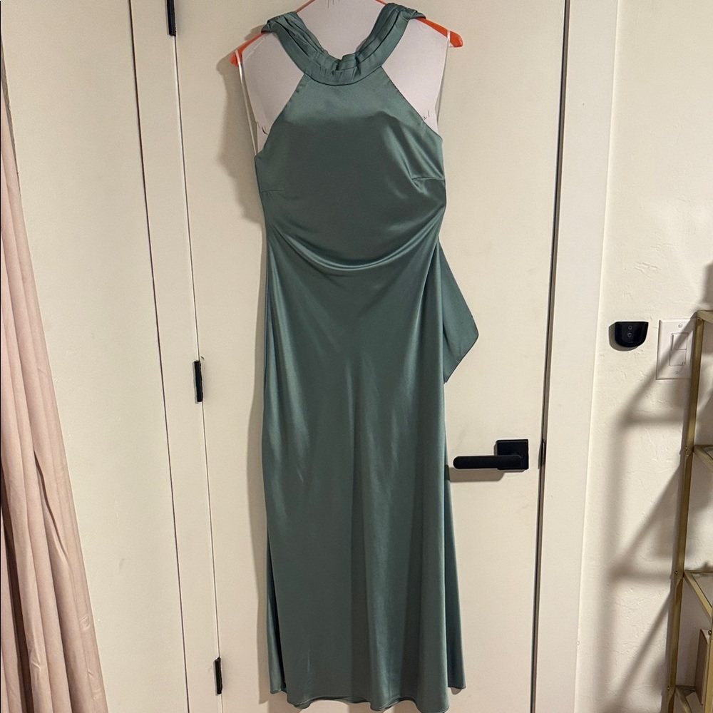 Aakaa Backless Green Dress